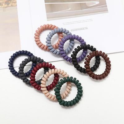 China Matte Elastic Hair Tie Tpu Telephone Cord Telephone Wire Harness Line Curly Hair Accessories For Women for sale