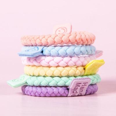 China 5Pc/set Fashion Curly Hair Elastic Rubber Hair Bands Link Bracelets Original Accessories For Girls Kids for sale