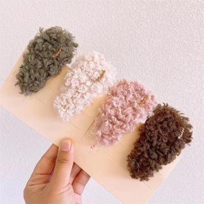 China Wholesale Headdress New Hair Pins Colorful Flowers Hand Knitting Knitted Hair Clip Accessories For Babies Winter BB Clip for sale