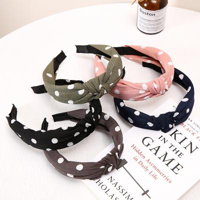 China 2022 new arrivals girl hair decoration hair accessories shape wave point headband hand-tied headband wash face wide side headband for sale