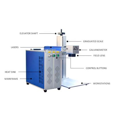 China 50W Fiber Laser Marking Machine Fiber Laser Marking Machine 30W Laser Etching Machine for sale