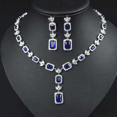 China Exclusive 2 PC CLASSIC Zirconia Bridal Jewelry Sets For Wedding Jewelry Sets for sale