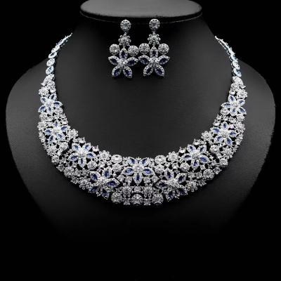 China CLASSIC CZ Crystal Bridal Wedding Accessories Bridal Necklace Jewelry Sets for sale