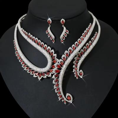 China China Manufacturer CLASSIC Wholesale Dubai Zircon Bridal Wedding Jewelry Sets For Women for sale