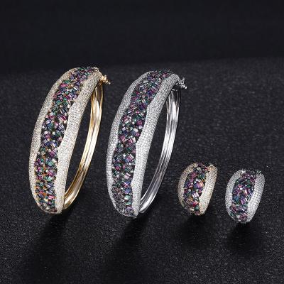 China BAOYI CLASSIC Fashion Big Ring Set For Women Cubic Luxury Bold African Zircon Pave Party Wedding Dubai Saudi Arab Jewelry Sets for sale