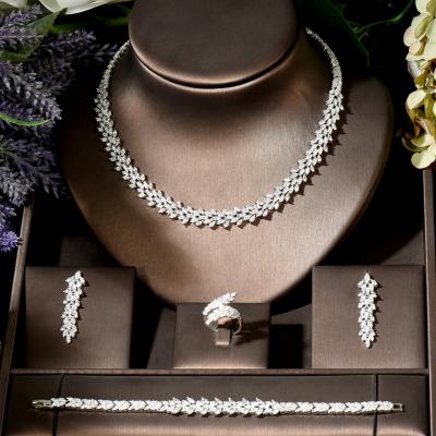 China CLASSIC African AAA CZ Necklace Earring Set Jewelry Set For Women Bridal Wedding Accessories Dubai Jewelry Set for sale