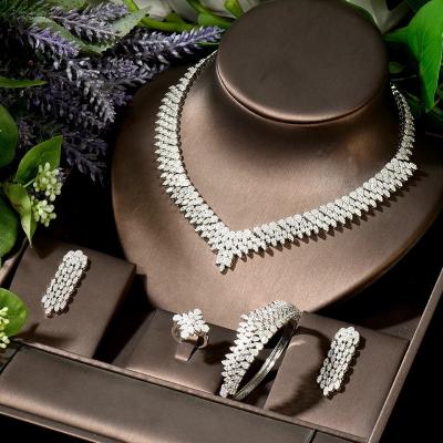 China CLASSIC Nigeria Bridal Zirconia Necklace Adjustable Earring Set For Women Bridal Party Dubai Luxury Wedding Jewelry Sets for sale