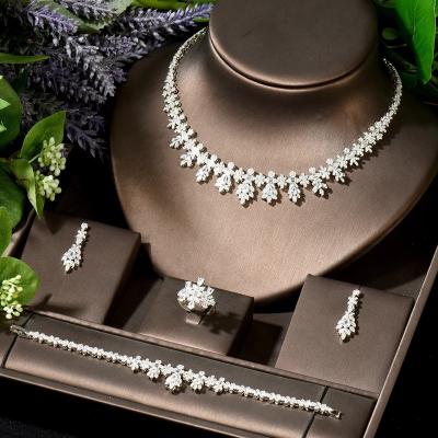 China CLASSIC Women Jewelry Set CZ Necklace And Earring Sets Dubai Nigeria Wedding Bridal Accessories for sale