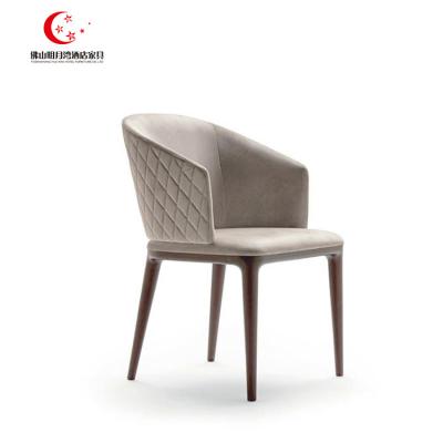 China Hot Sale Hotel Chair White Leather Semicircular Rice Backrest Hotel Chair for sale