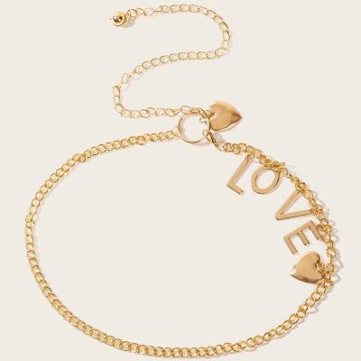 China Hot Selling Elegance Love Letter Chain Classic High Level Classic Waist Belt Cheap Chain Waist Belt for sale