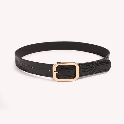 China Elegance Good Quality Fashion Square Buckle Crocodile Belt Bestselling Promotional Waist Belt for sale