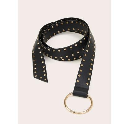 China China Factory Cheap Goods Soft Studded Solid Black Self Link Belt Soft PU Link Belt for sale