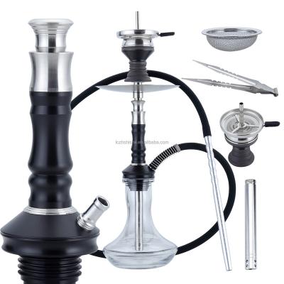 China POM SS304 2022 New Design 1 Russia Narguile Hose Concealed Air Exhaust Good Quality Stainless Steel Left Black Hookah for sale