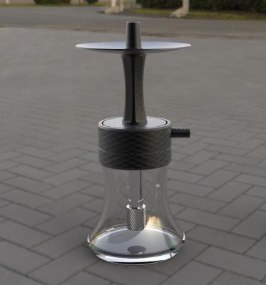 China 2022 Newest Design SS304 Black Aluminum Hookahs Newest Design Tobacco Shisha for sale