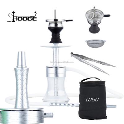 China 2022 Newest Aluminum Hookah Design Travel Narguile Shisha Hookahs Set Portable Shisha for sale