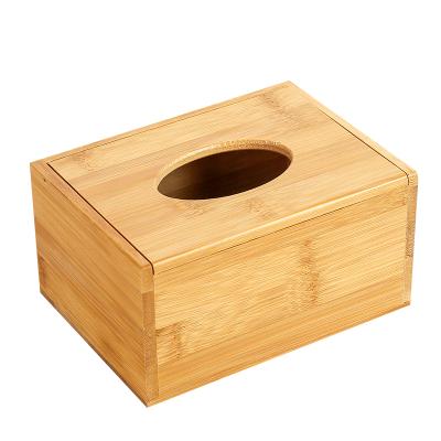 China Factory direct viable bamboo wooden coffee table rectangular bamboo tissue box for kitchen bathroom for sale