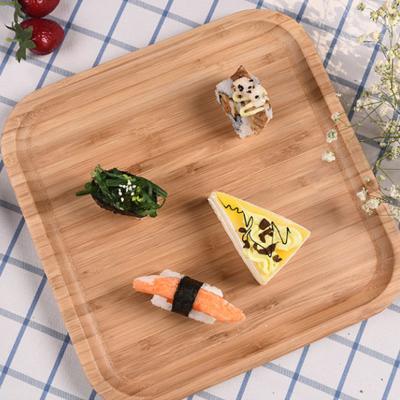 China Viable Wholesale Cheap Price Square Shape Food Dish Breakfast Party Bamboo Tea Coffee Table Serving Tray for sale