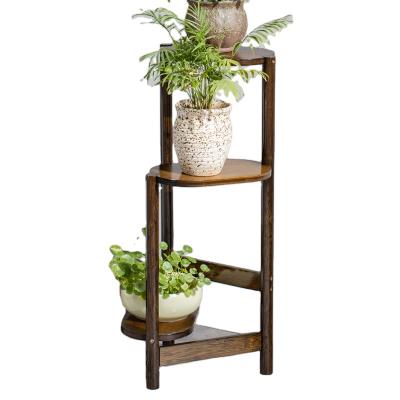 China 3 Tierflower Stand Plant Rack Shelf Stand Multi Purpose Wooden Multi Purpose Serving Bamboo Flower Pot Stand for sale