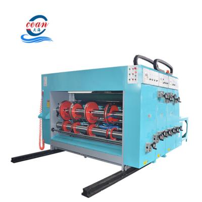 China Semi Automatic Slot Machine Line Feeding Flexo Printing Slotting Corrugated Cardboard Box Making Packaging Machine, Flexo Printer Slotter Machine for sale