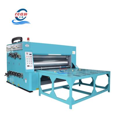 China Slot machine factory supply carton box 3 color flexo printing machine semi automatic cartoner for sale