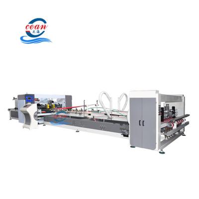 China Full Automatic Corrugated Box Machine Folder Gluer Stapler Nail Automatic Gluing Box Nailing Corrugated Pizza Box Stitching Machine for sale