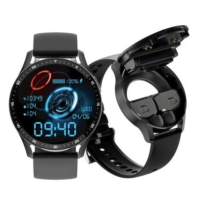 China Popular 2in1 TWS wireless bluetooth earphones touch screen Android Smartwatch tws smart watch sport handsfree wireless bluetooth earbuds for sale