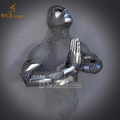 China Abstract Europe Metal 3D Man Wall Sculpture For Hotel Decoration for sale