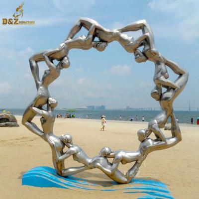 China Large Custom Outdoor City Street Europe Sculpture Modern Stainless Steel Sculpture for sale