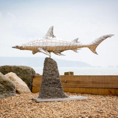 China Europe The Shark Customized Metal Statue Stainless Steel Animal Sculpture for sale