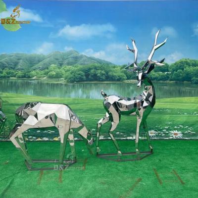 China Europe High Polished Stainless Steel Deer Sculpture Manufacturers , Stainless Steel Mirror Animal for sale