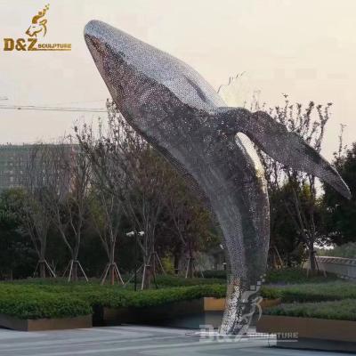 China Custom Polishing Europe Stainless Steel Garden Sculpture Stainless Steel Dolphin Animal Sculpture for sale