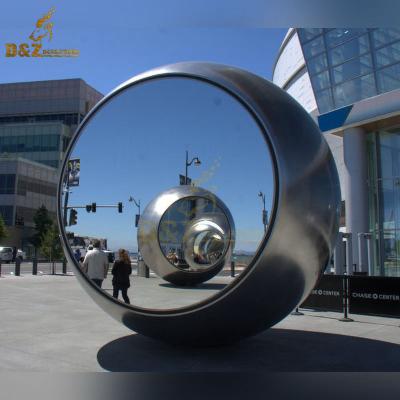 China Europe Mirror Finish Sculpture Stainless Steel Ball Decorative Hollow Ball Sphere Sculpture for sale