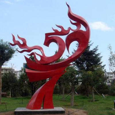 China Europe Large Stainless Steel Modern Colorful Sculpture Landscape Metal Yard Decorative Art for sale