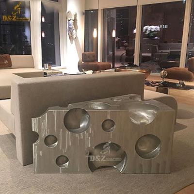 China Large Size Modern Outdoor Abstract Metal Swiss Cheese Stainless Steel Europe Sculpture For Sale for sale