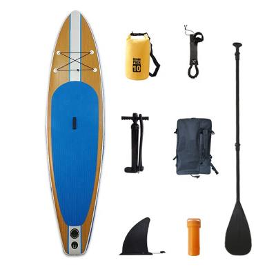 China Unisex Professional PVC SIP Paddleboard Professional OEM Rescue Wooden SUP Inflatable Surfing Standup Paddle Board Racing Version ISUP for sale