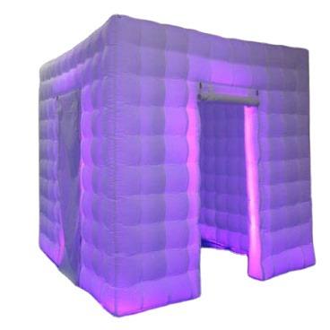 China Oxford Cloth Wholesale Portable Inflatable Selfie Photo Booth Booth With Full LED Around Cube Photo Booth For Advertising for sale