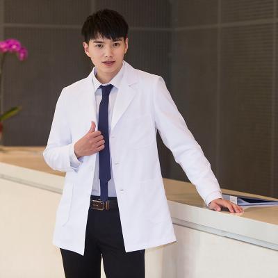 China Anti-Wrinkle Mens Medical 5-Pocket Lab Uniform Premium White Coat 31inch for sale