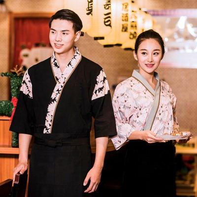 China Japanese restaurant waiter/waitress uniform sushi bar breathable classic Japanese uniform design for sale