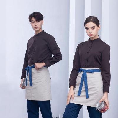 China 2019 new fashion restaurant waiter restaurant breathable uniform men and women stand up KTV network cafe clothing autumn for sale