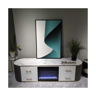 China Modern Art Style Luxury Marble Top TV Console Cabinet Led TV Stand Living Room Furniture TV Cabinet for sale