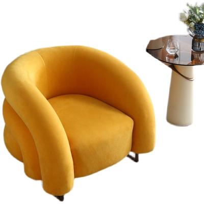 China Modern Light Luxury Velvet Modern Fabric Simple Accent Chair Living Room Sofa Chair Fashion Simple Personalized Relax Sofa Chair for sale