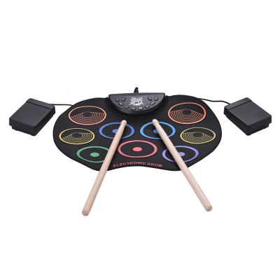 China Cheap Wholesale High Quality Music Entertainment Roll Up Drum Set Electronic Portable Music Drum Pad Kit for sale