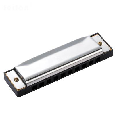 China Professional High Quality Folk Harmonica 10 Holes Metal Master Cheap Harmonica for sale