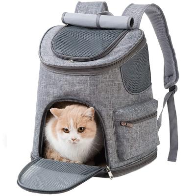 China Outdoor Airline Stocked Approved Portable Folding Cat Backpack Pet Bag Carrier Travel Dog Carrier for Dog Cat for sale