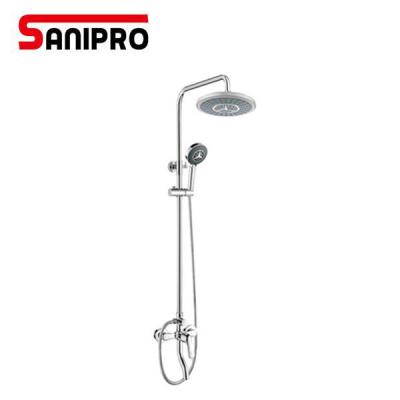 China Without Slide Bar Hot Selling Sanipro Stainless Steel Surface Polished Rainfall Shower Heads Single Handle Shower Set for sale