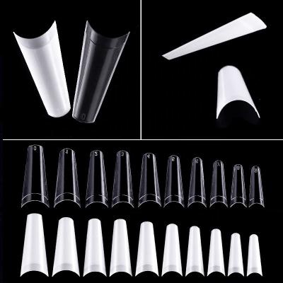 China Manicure Extension Tips 2022 Sizes Ballerina 500pcs/Bag 10 Nail Tips French Coffin False Nails Acrylic Half Cover Nails Clear/Natural Fake Nails for sale