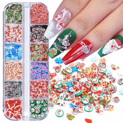 China Nail Art Decorations 3D Materials Nail Art Ornaments Christmas Snowflake Hat DIY Nail Art Piece Jewelry Christmas Soft Pottery Nail for sale