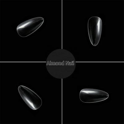 China Nail Tips ABS Material 500pcs/bag Nail Tip Full Cover Eco-friendly Transparent Fake Almond Material Nail Stilettos for sale