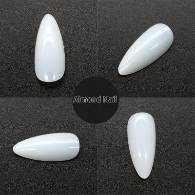 China 500pcs/bag Hot Selling Almond Shape Nail Tip ABS Material Eco-friendly Single Fake Nails Tip Salon Full Cover Nail for sale