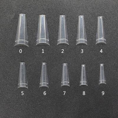 China Wholesale 500pcs /bag Eco-friendly Material Salon Fake Nails Tip Professional Curved Nail Tips Half Cover Ballerina Nail Tip for sale